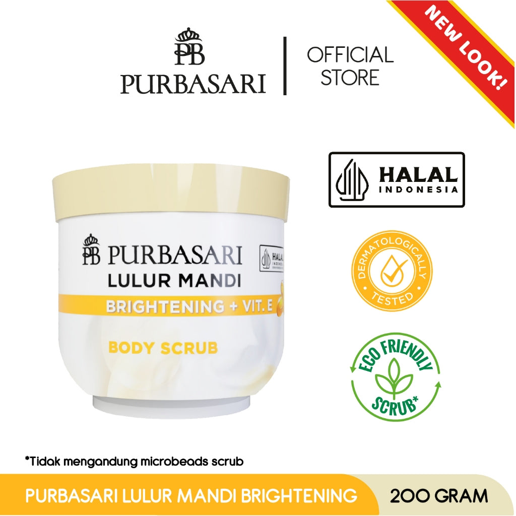 [Bundle Hemat] Purbasari Lulur Mandi Brightening 200 gr / Lulur Pemutih Whitening Pencerah / Lulur pelembab kulit / Lulur Badan perontok daki / Menyamarkan flek hitam / Melembabkan / Mencerahkan