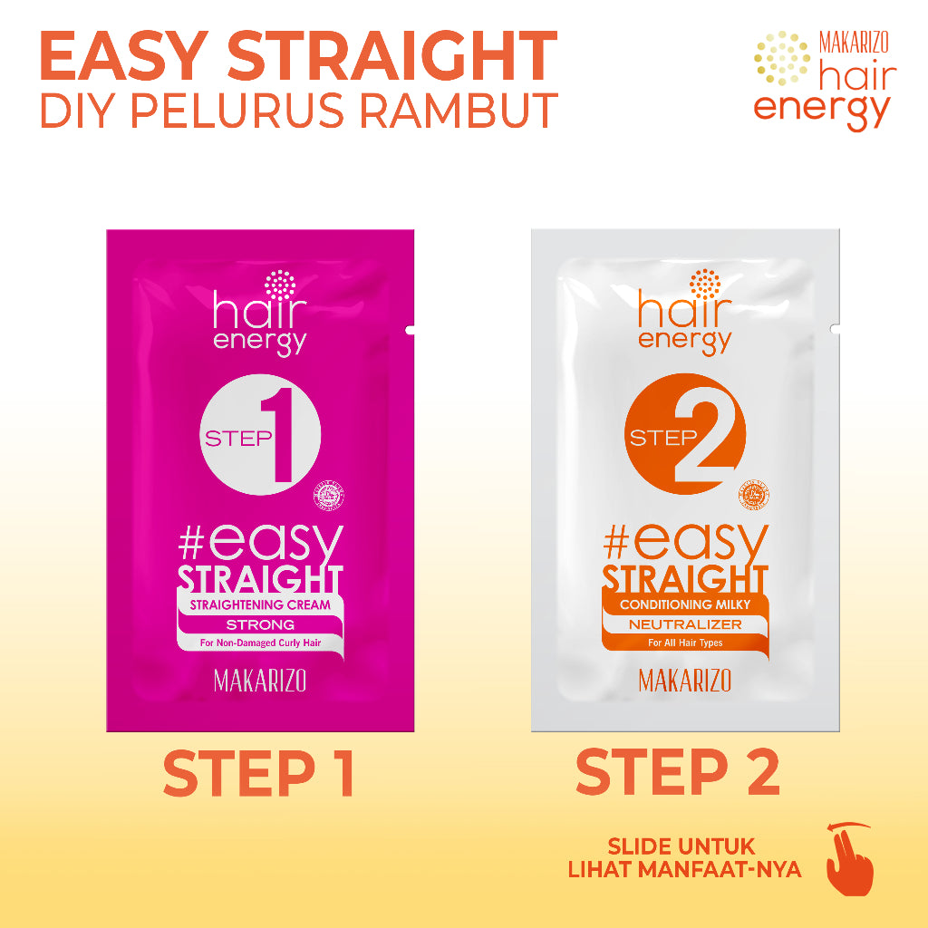 Makarizo Hair Energy Easy Straight - STRONG 80 mL Pelurus Rambut