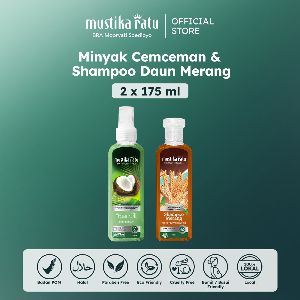 Mustika Ratu Bundling Hair Care Minyak Cemceman 175ml & Shampoo Merang 175ml