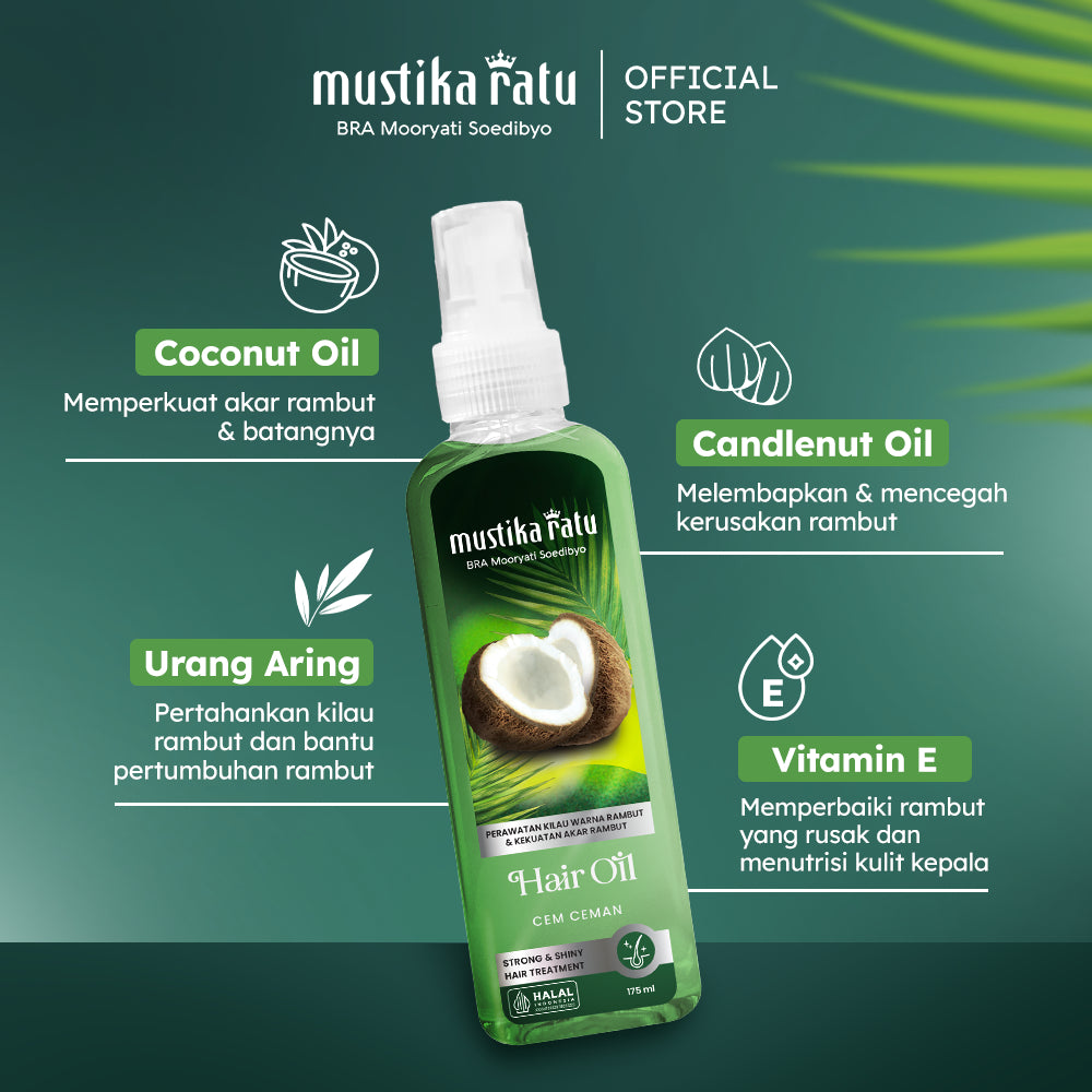Mustika Ratu Bundling Hair Care Minyak Cemceman 175ml & Shampoo Waru 175ml