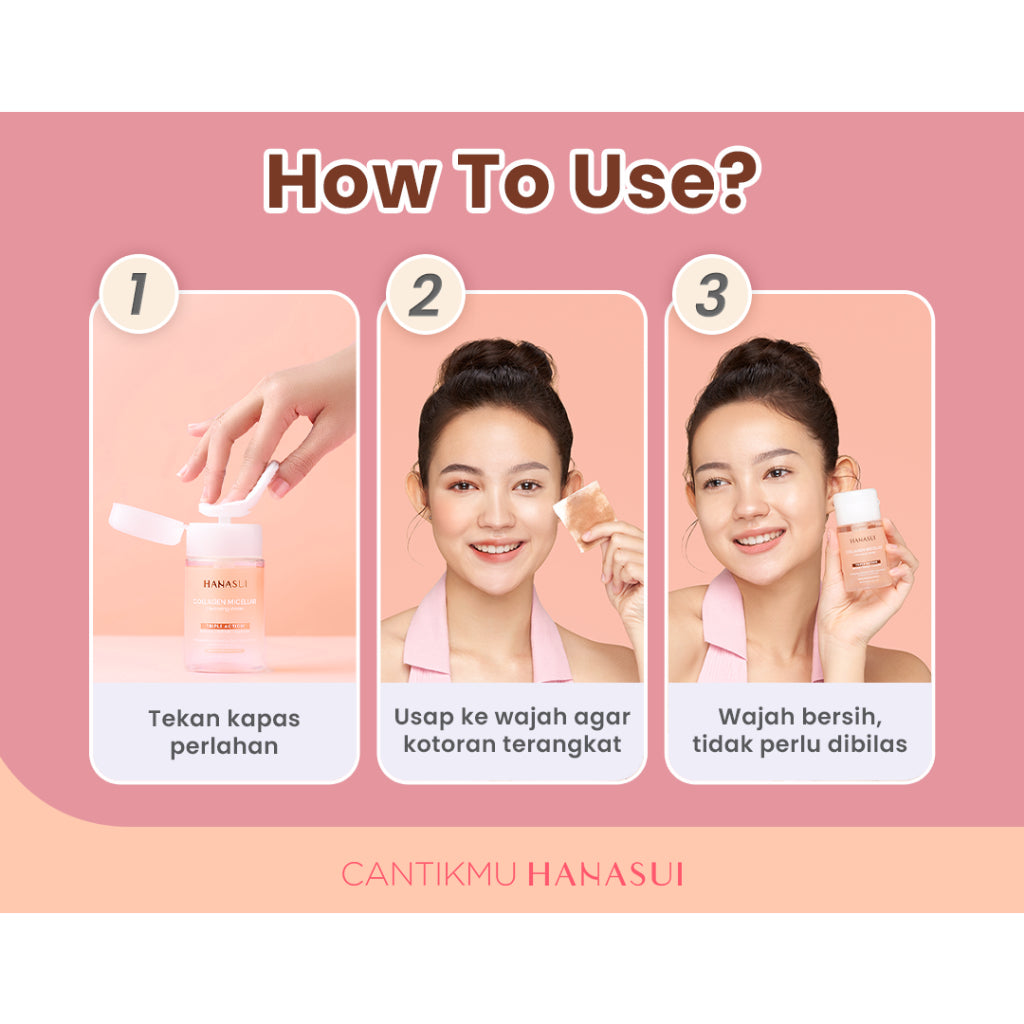 Hanasui Collagen Micellar Cleansing Water - Pembersih Wajah Make Up Remover Cleansing Water dan Melembapkan Wajah