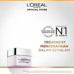L'Oreal Paris Glycolic Bright Glowing Night Cream - 15/30ml (Skin Brightening Krim Malam  Pelembab Loreal Glyco Acid AHA Exfoliating Anti Dark Spot Wajah Peeling Muka)