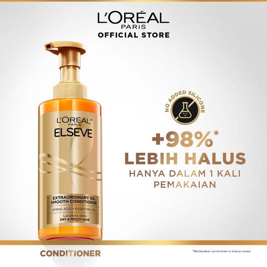 L’Oreal Paris Extraordinary Oil Premium Smooth Nourishing Conditioner Hair Care - Halus Berkilau dalam Satu Pemakaian 440ml Rambut Kering Kusam Conditioner Kondisioner Conditioner rambut