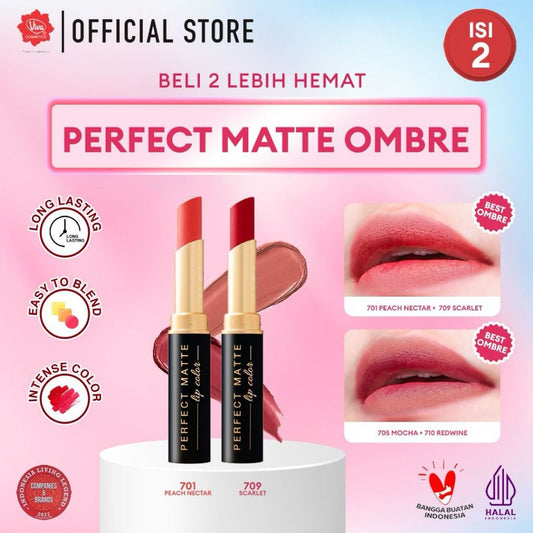 [PROMO - Super Pack !!!] Viva Queen Perfect Matte Ombre – LONG LASTING, WITH VIT E & F, PLUKENETIA VOLUBILIS SEED OIL,  INTENSE COLOR, MOISTURIZING with SERUM, UV FILTER & Squalane