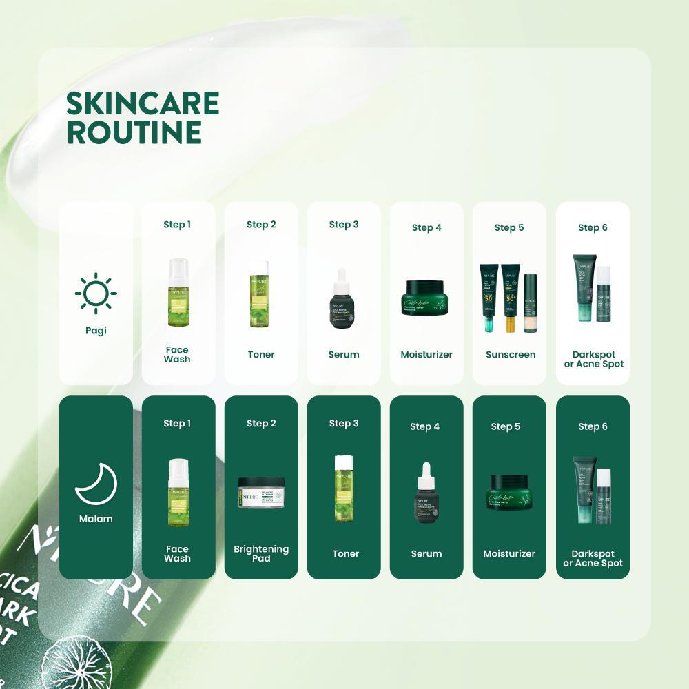 NPURE Paket Bundling Cica Acne Face Toner Centella / Acne Cica Face Wash / Kulit Berjerwat