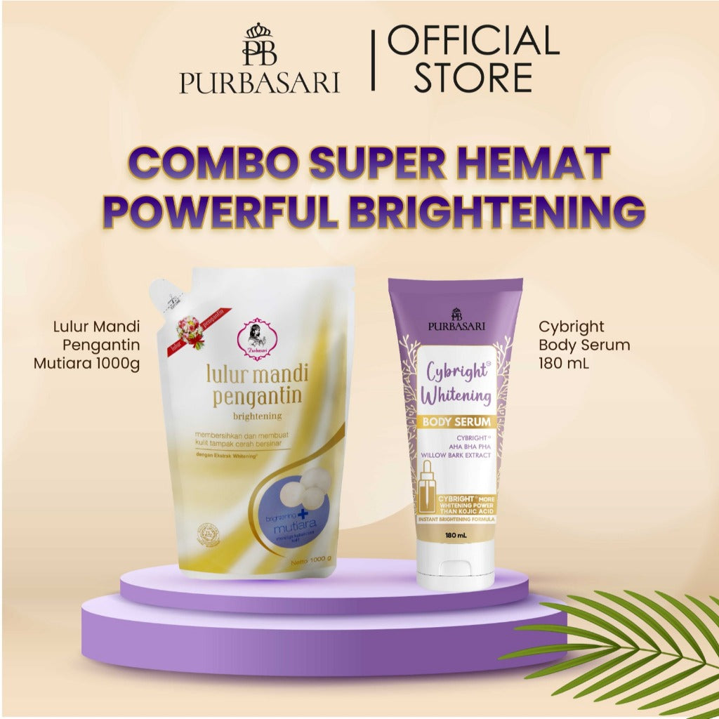 [ISI 2PCS] Bundle Purbasari Lulur Pengantin 1kg & Cybright Whitening Body serum 180ml