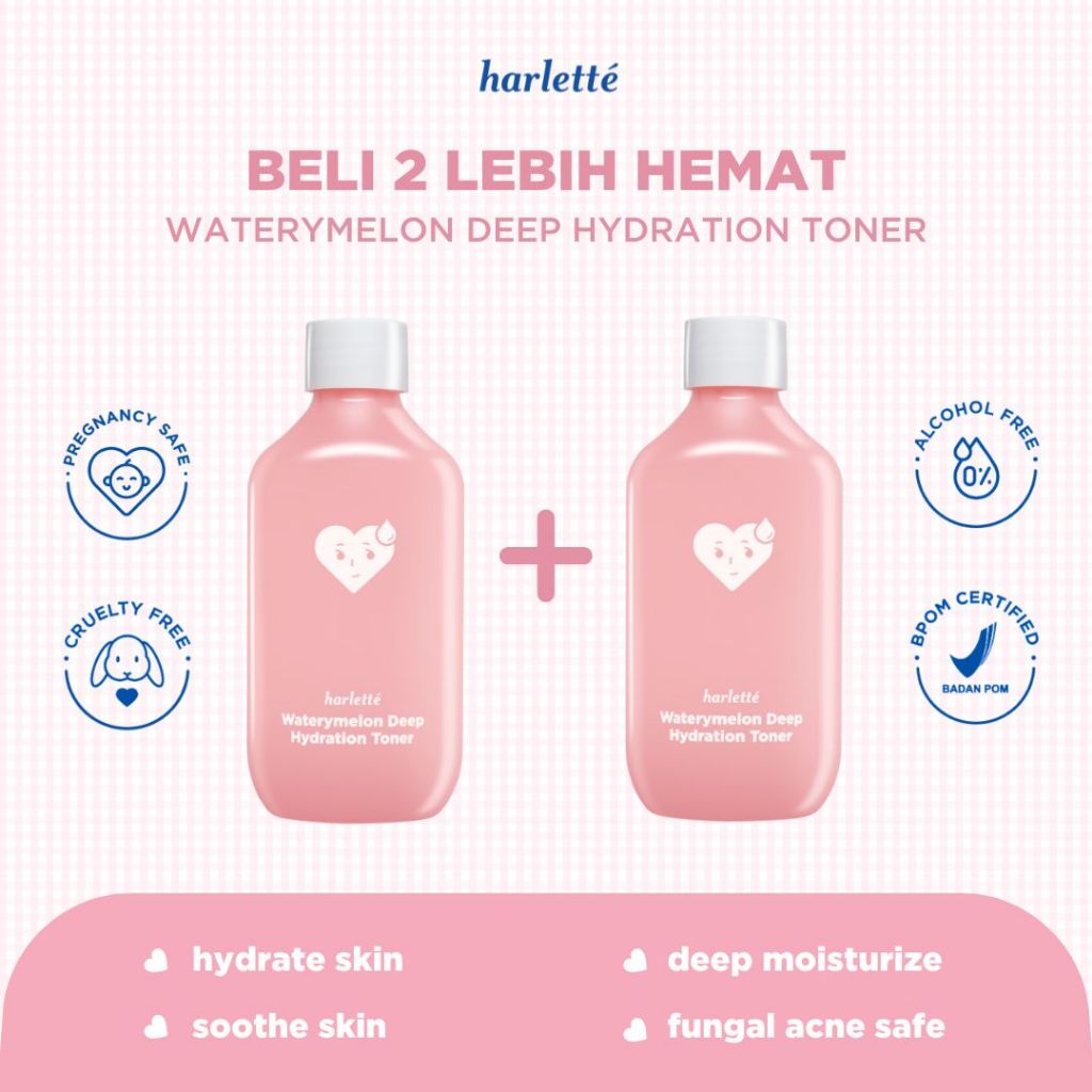 [BELI 2 LEBIH HEMAT] Harlette Waterymelon Deep Hydration Toner | Dry, Dehydrated, Combination, Sensitive Skin, Hydrating, Skincare Wajah