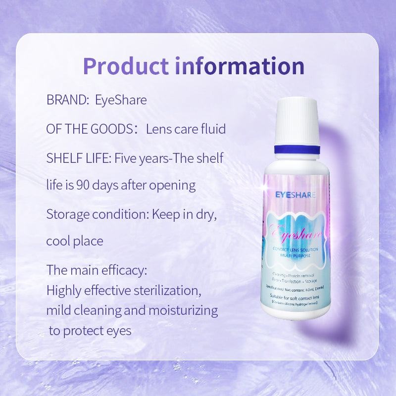 Eyeshare Bundling paket 3 Air (larutan softlens 60ml + tetes mata 8ml + klip wadah lensa soft stick) alat lensa kontak
