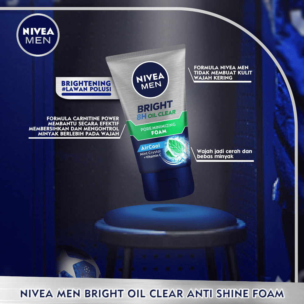 NIVEA MEN Travel Pack - Anti-Shine Facial Foam 50mL + Deodorant Deep Roll-On 25mL