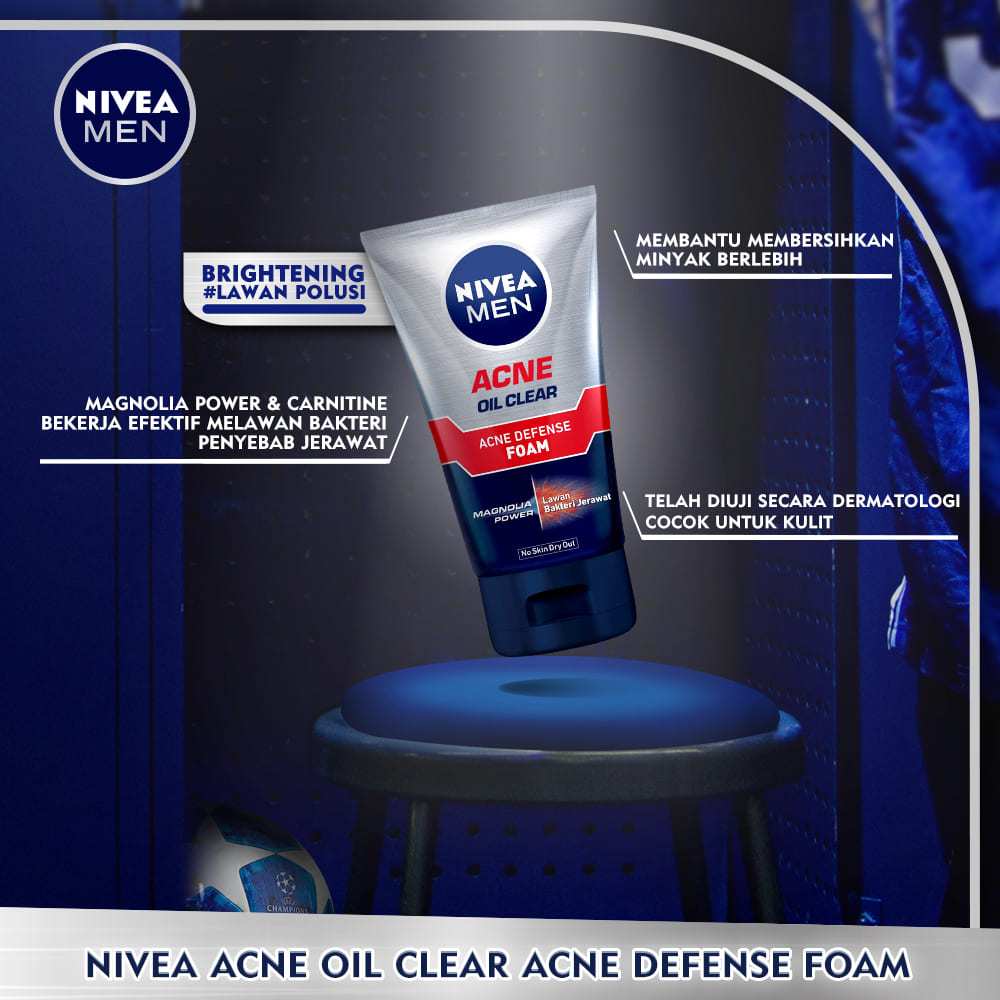 NIVEA MEN Travel Pack - Acne Defense Facial Foam 50mL + Deodorant Deep Roll-On 25mL