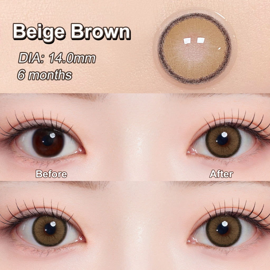 [0.00 s/d -6.00] Magister Softlens Minus Rose softlens 14 mm Lensa kontak berwarna Nude Brown