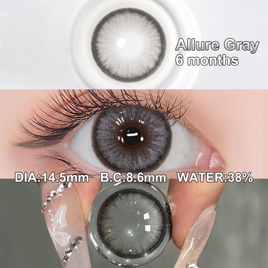 Magister Softlens Normal abu-abu coklat hitam seri Sepasang Lensa kontak diameter14.0-14.5MM kadar air 38% soflens