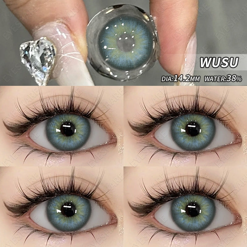 Eyeshare Softlens Wusu Black Brown Warna 14.2MM Lensa Kontak Natural Softlen
