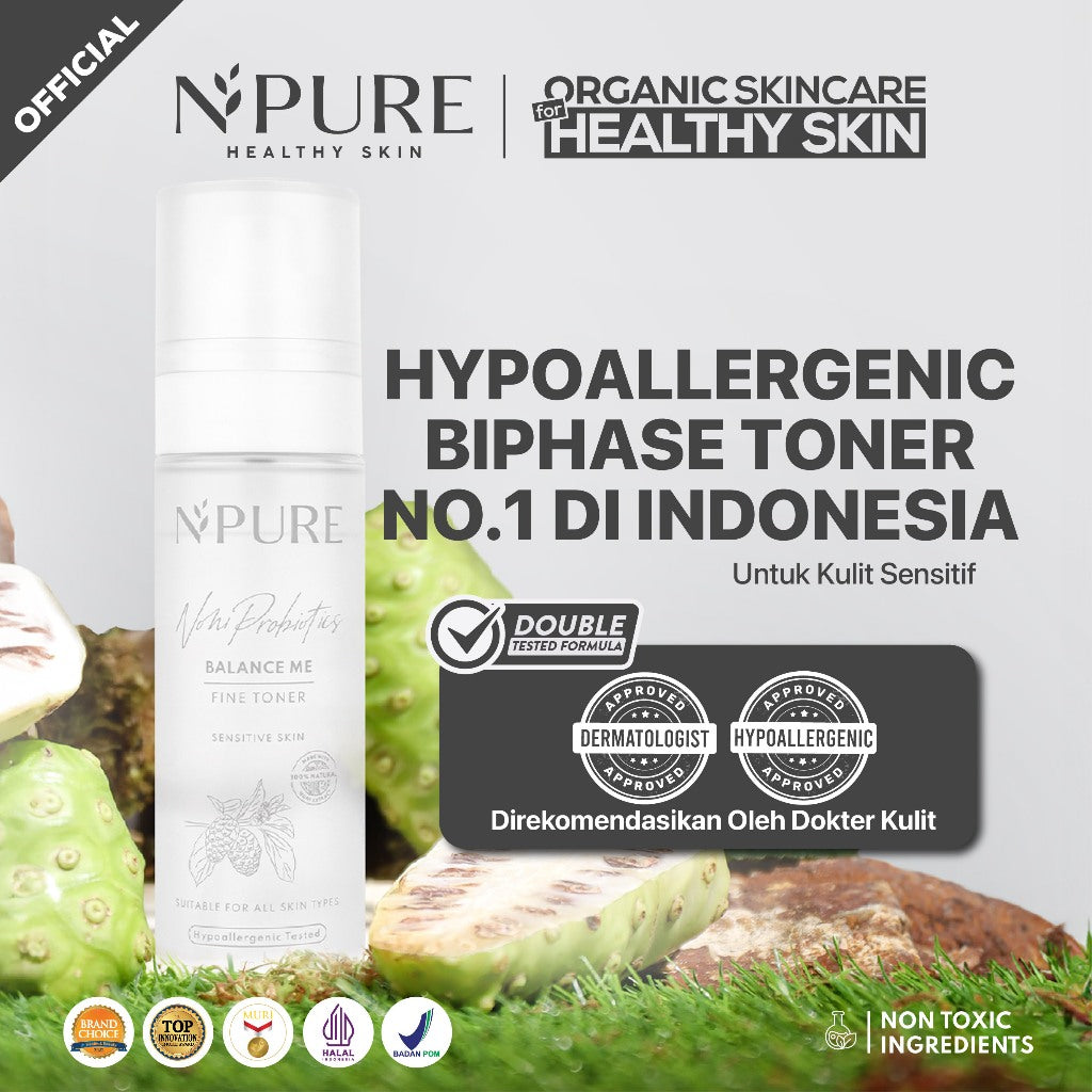 NPURE Toner Noni / Balance Me / Toner Kulit Sensitif Kemerahan / Toner Hypoallergenic / Semua Jenis Kulit / Eczema / Ceramide