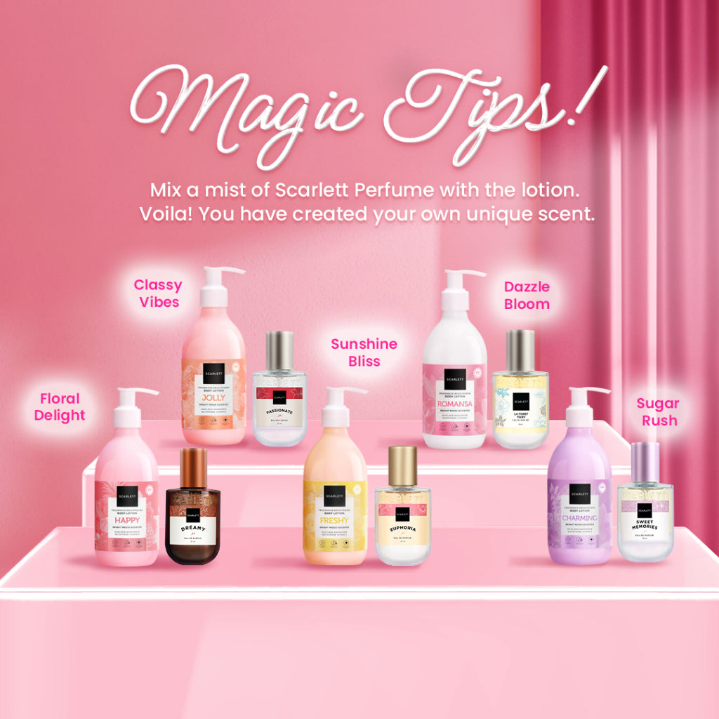 Scarlett Whitening New! Fragrance Brightening Body Lotion Bright Mood Booster Freshy