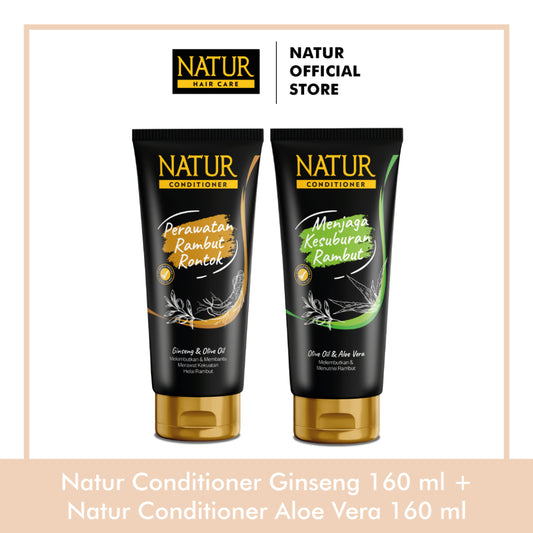 Natur Twinpack Conditioner 160 ml - Kondisioner Kekuatan Helai Rambut Rontok / Anti Hair Fall / Menguatkan Akar Rambut