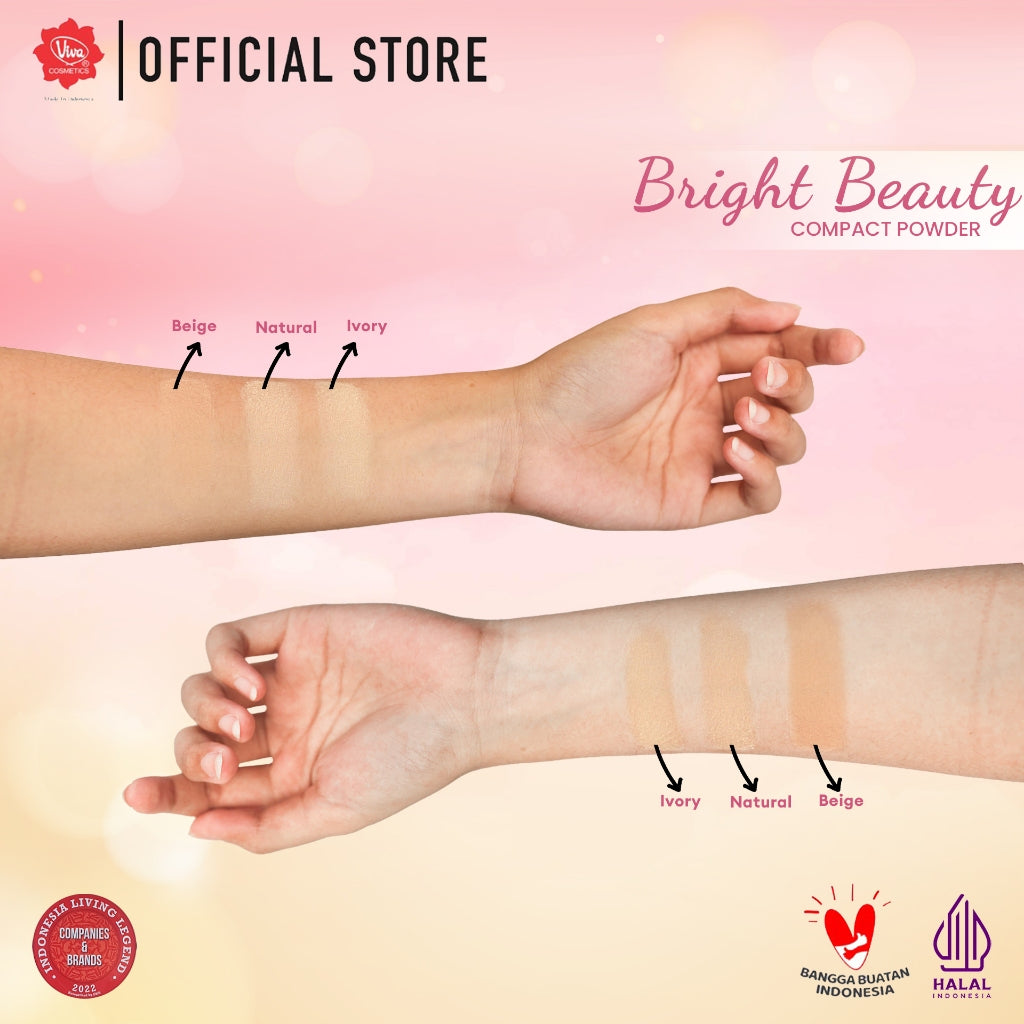 Viva Bright Beauty Compact Powder with SPF 15 (tersedia 3 varian warna)