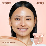 Hanasui Serum Cushion - Flawless Natural Dewy Finish UVA & UVB Protection Perfect Coverage Menyamarkan Pori-Pori Garis Halus Noda Wajah