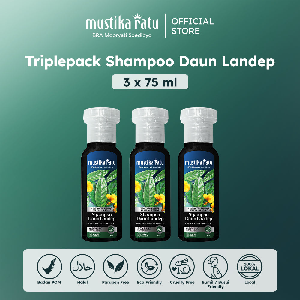 Mustika Ratu Triplepack Shampoo Daun Landep 75mL