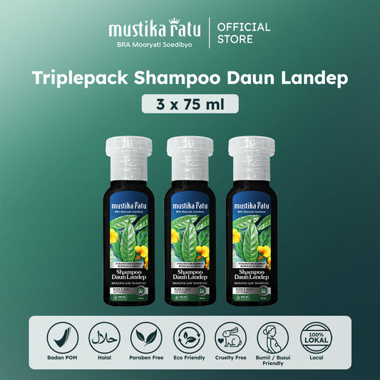 Mustika Ratu Triplepack Shampoo Daun Landep 75mL