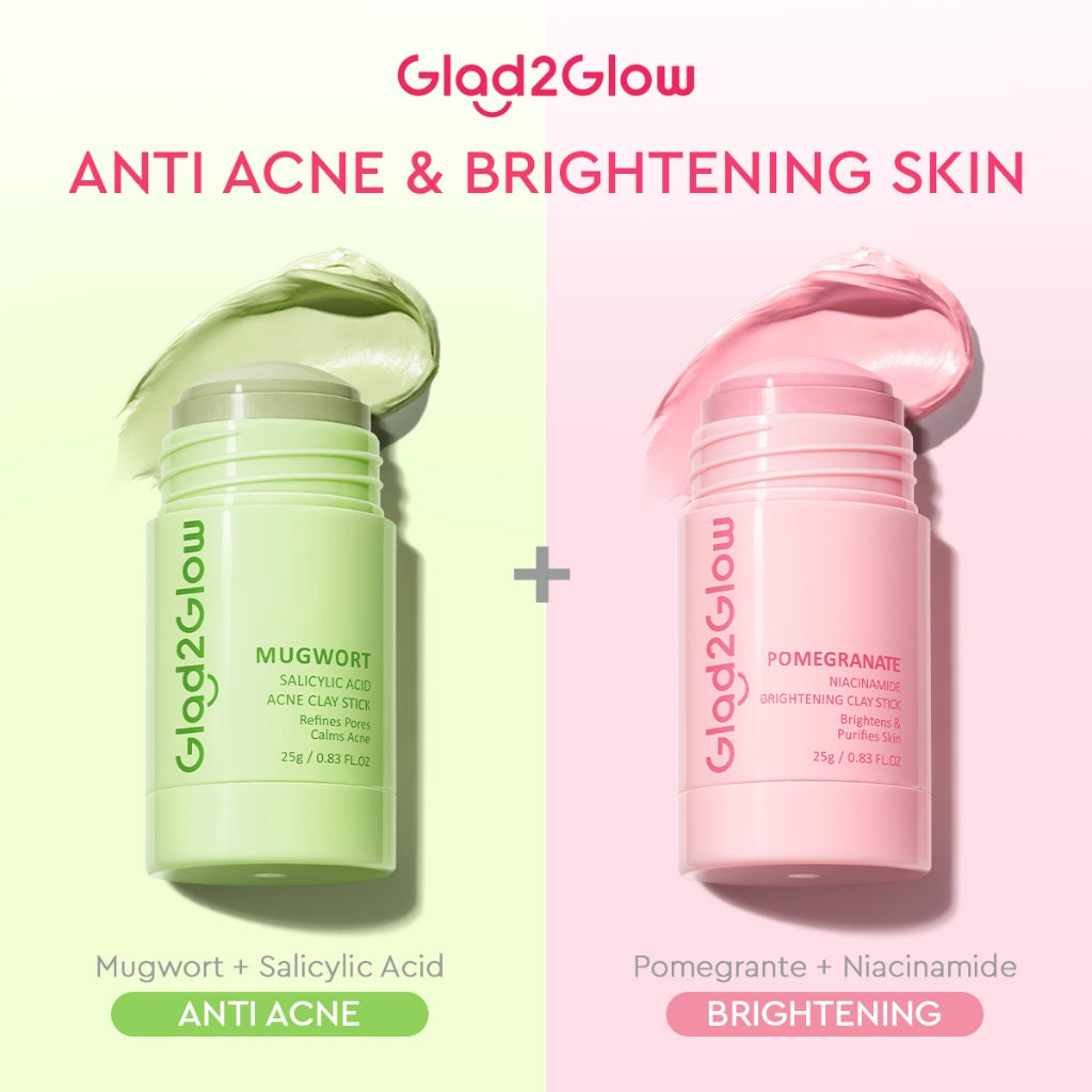 [DISKON 60%]Glad2Glow Clay Stick&Face Mask Complete Series-Pomegranate Brightening/Mugwort Salicylic Acid Acne/ Volcano 3D Acid Pore-masker Packs Masker Wajah Sheet Mask mask sleeping mask mugwort mask acne masker komedo g2glow official store
