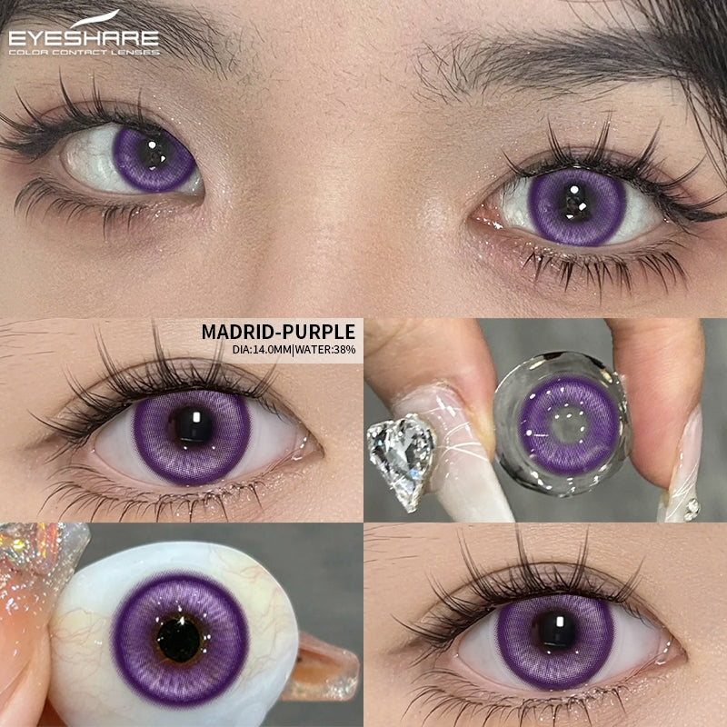 Eyeshare Putih Black Softlens 1Pasang 14.5mm Lensa Kontak Cosplay Softlen