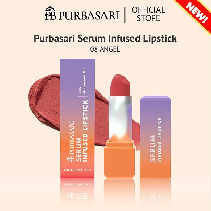 Purbasari Serum Infused Lipstick / Lipstick Tahan Lama Anti Geser / Lipstick Serum