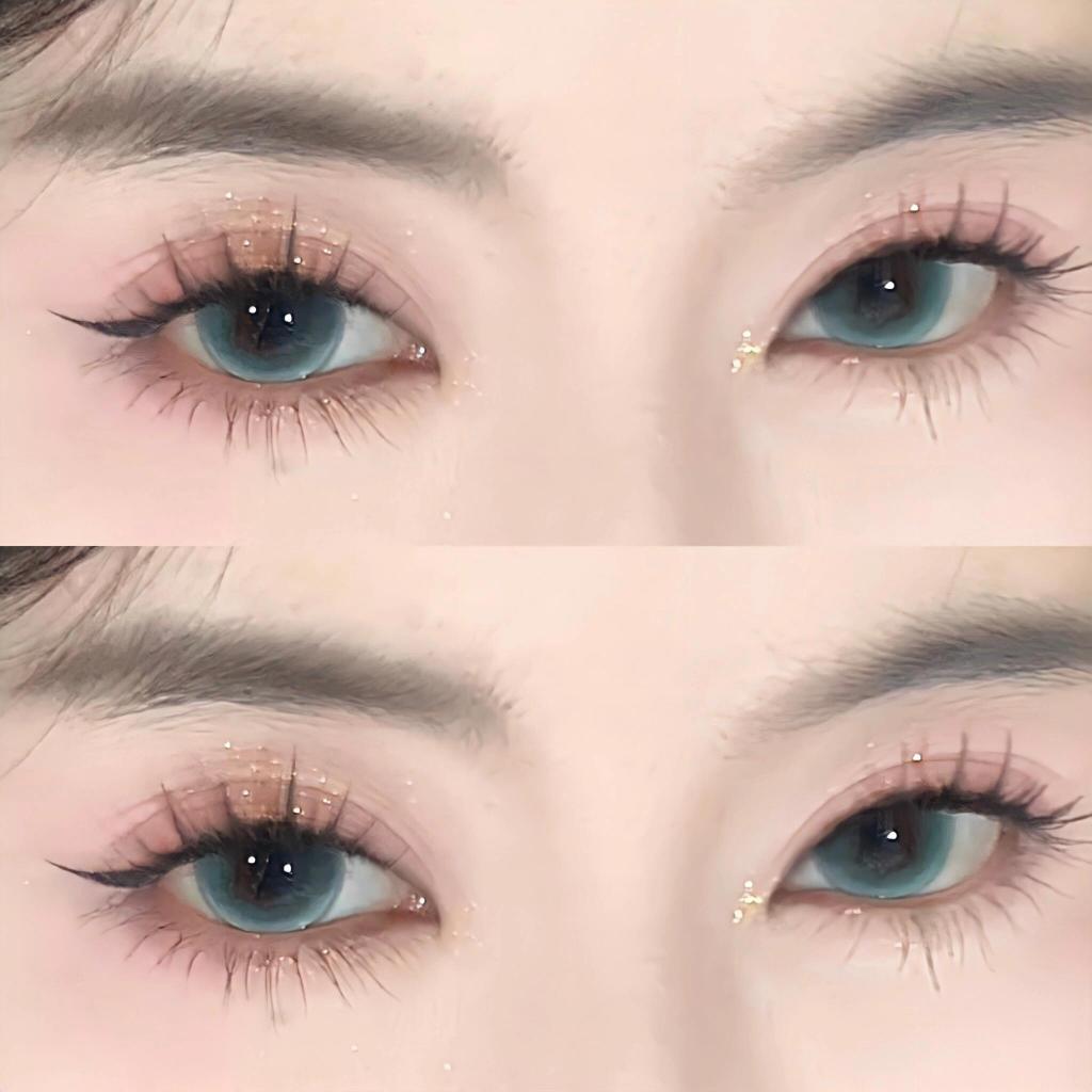 normal&minus[-1.00s/d~-8.00] Beauty Lens Softlens Hijau dan Biru Lensa Berwarna Lensa mata Ukuran 14.5mm