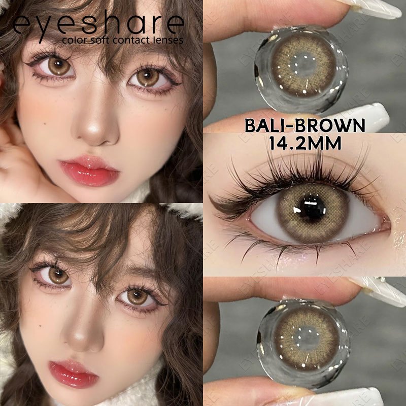Eyeshare Ocean Darkgray Softlens 1Pasang 14.2mm Big Eyes Softlen Lensa Kontak Warna soflens