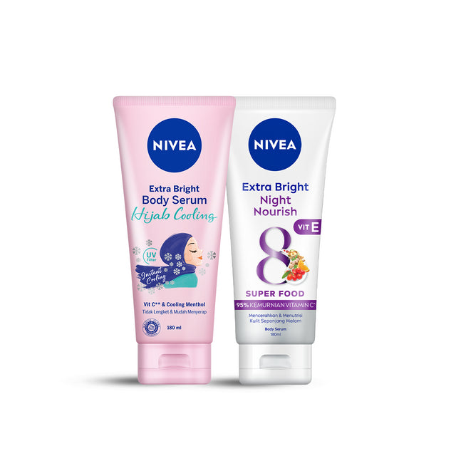 NIVEA Body Serum Extra White Day & Night - Hijab Cooling + Night Nourish