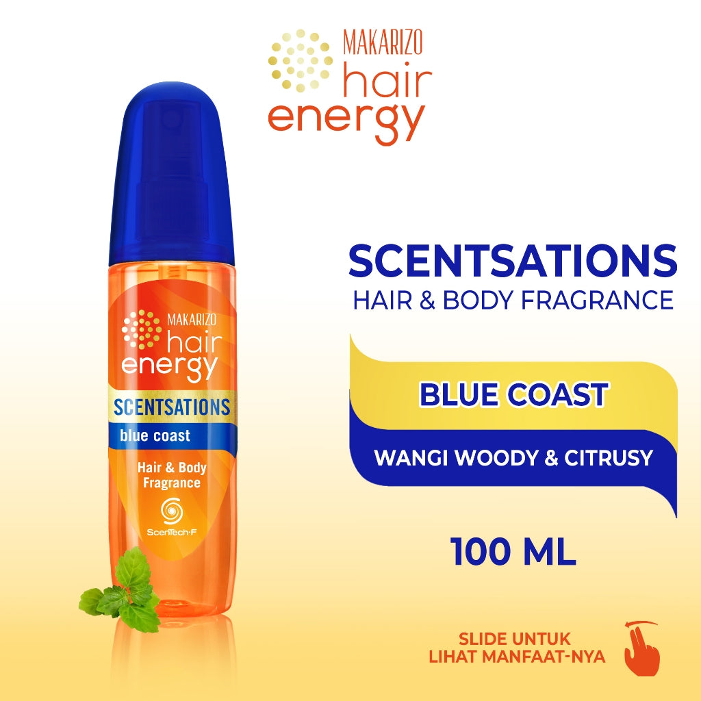 PAKET ISI 2 - Makarizo Hair Energy Scentsations Blue Coast 100 mL Parfum Rambut