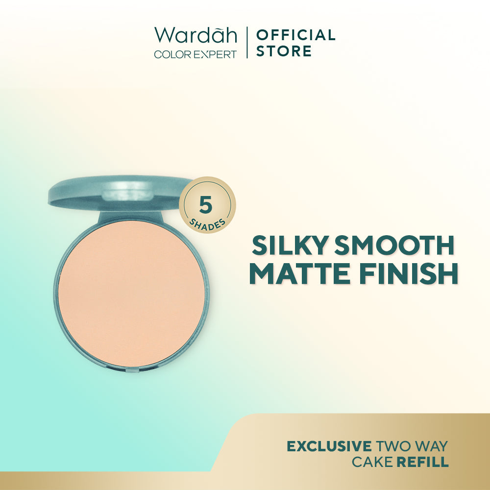 WARDAH Refill Exclusive Two Way Cake - Bedak Dengan Tingkat Coverage Tinggi Yang Halus dan Tahan Lama - Dilengkapi SPF 15 PA - Hasil Akhir Natural Flawless - Makeup - Cocok Dipakai dengan Cushion