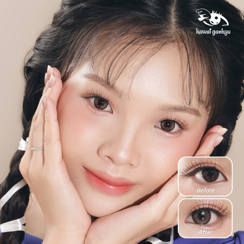 [BEST SELLER] KawaiGankyu - Clearie Twinkies Brown (1pc/SETENGAH PASANG) | Softlens Korea Premium 14.5mm Motif Coklat Gradasi