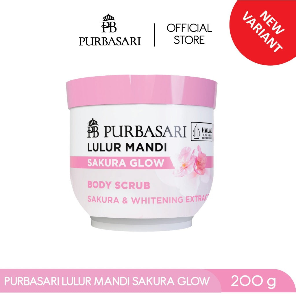 [Bundle Hemat] Purbasari Lulur Mandi Sakura 200 gr / Body Scrub - Mencerahkan - Melembabkan - menyamarkan flek hitam