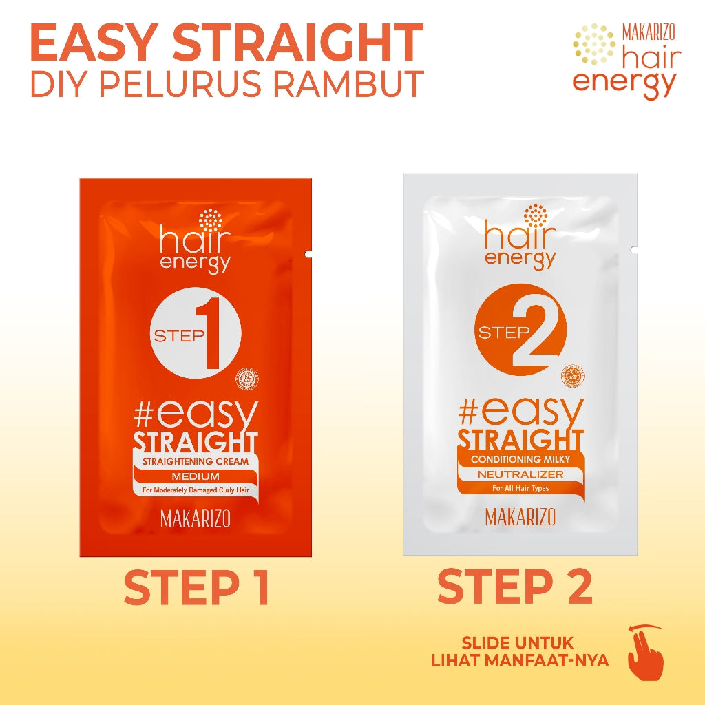 Makarizo Hair Energy Easy Straight - MEDIUM 80 mL Pelurus Rambut