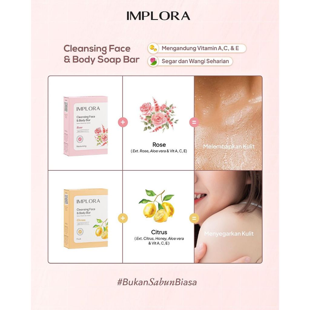 Implora Cleansing Face & Body Bar Soap | Body, Face & Hand Cleanser