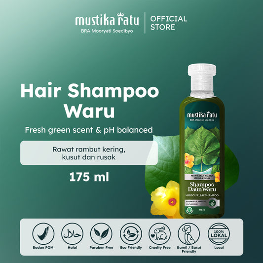 Mustika Ratu Shampoo Daun Waru 175ml untuk Rambut Kering dan Pecah