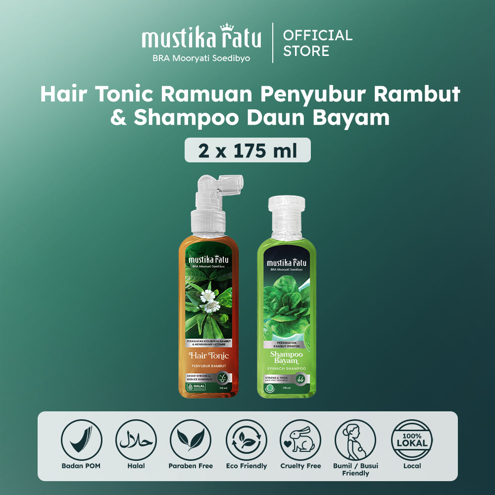 Mustika Ratu Bundling Shampoo Bayam & Ramuan Penyubur Rambut 175ml