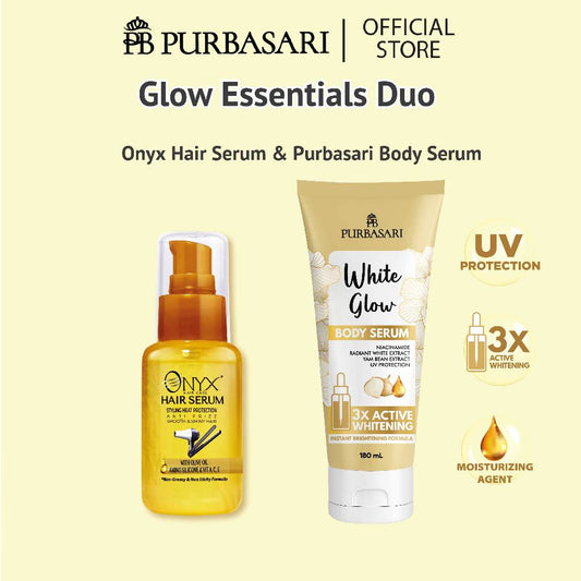 [isi 2pcs] Purbasari White Glow Body serum & Onyx Hair Serum