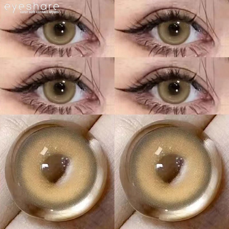 Eyeshare Iceland Brown 1Pasang 14.2mm Lensa Kontak Soflens Warna softlense