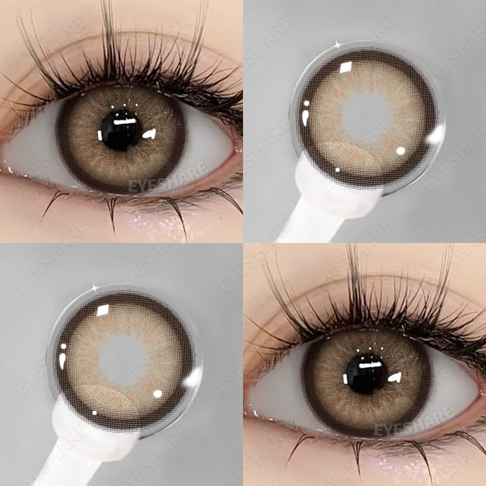 Eyeshare Iceland Brown 1Pasang 14.2mm Lensa Kontak Soflens Warna softlense
