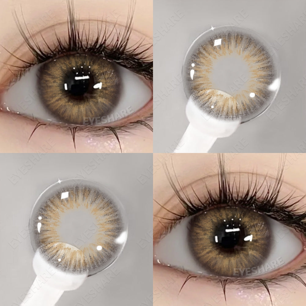 Eyeshare Iceland Brown 1Pasang 14.2mm Lensa Kontak Soflens Warna softlense