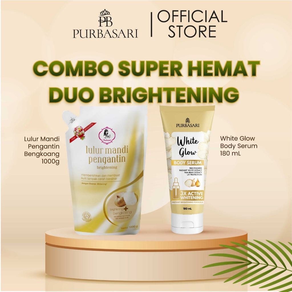 [ISI 2PCS] Purbasari Lulur Pengantin 1kg & Body Serum White Glow 180ml