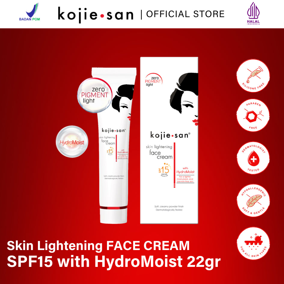 KOJIE SAN Skin Lightening Face Cream SPF15 UVA/UVA Protection w/ Hydromoist 22gr