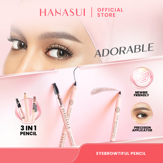 Hanasui Eyebrowtiful Pencil - 3 In 1 Eyebrow Pencil Waterproof 3 Varian Longlasting and Easy to Apply
