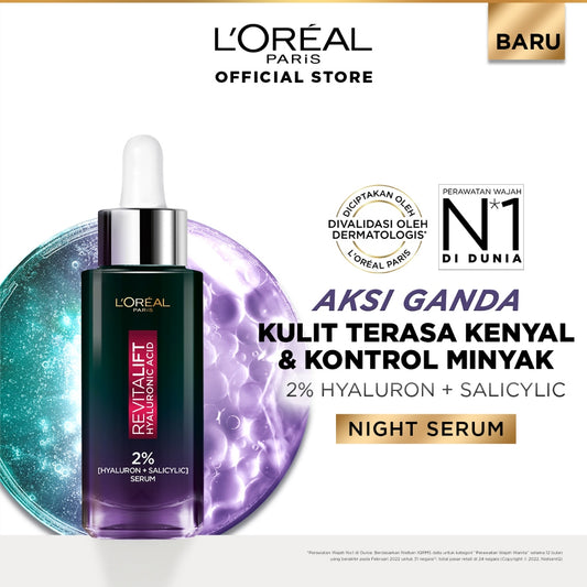 L'Oreal Paris Revitalift Hyaluronic Acid Oil Control 2% Hyaluronic Acid + Salycilic Acid Night Serum