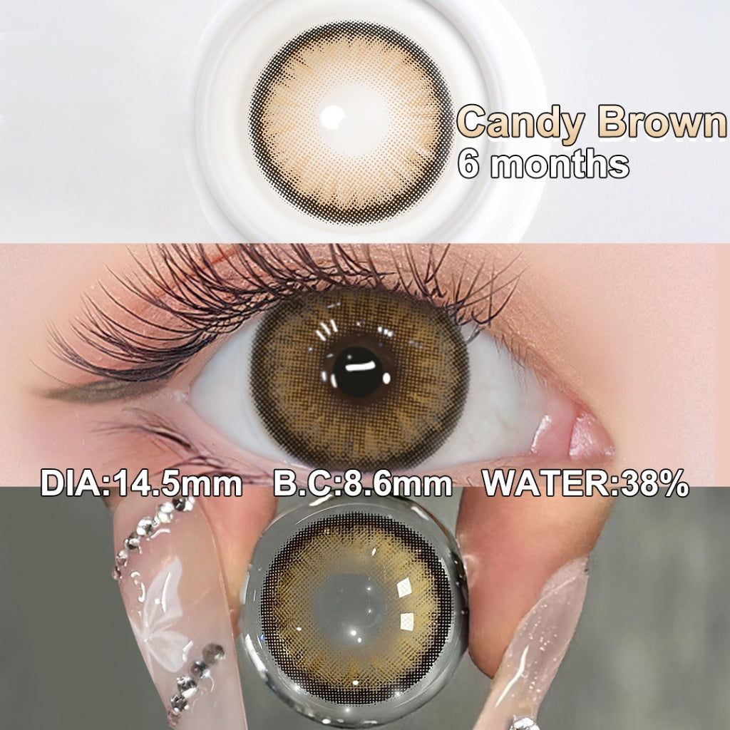 Magister Softlens Normal abu-abu coklat hitam seri Sepasang Lensa kontak diameter14.0-14.5MM kadar air 38% soflens
