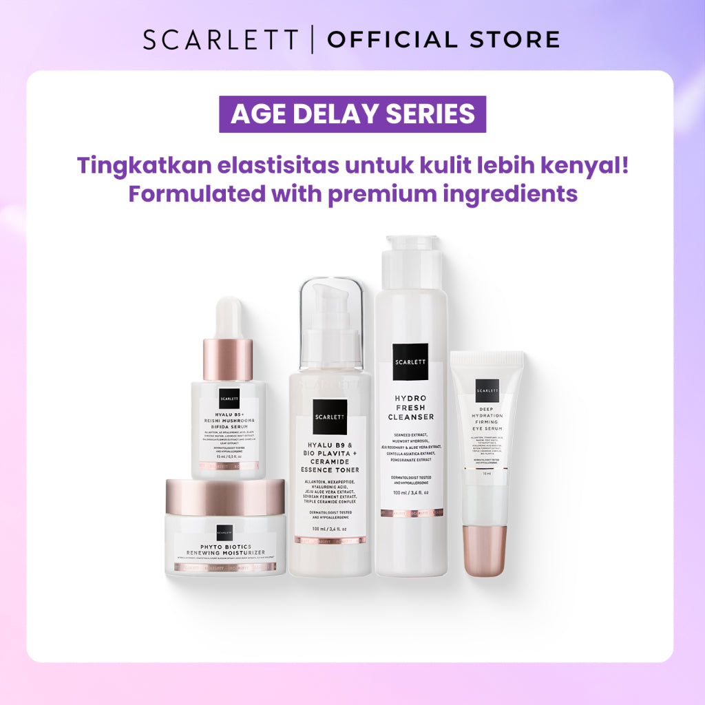 Scarlett Facecare Series PAKET untuk Membantu Mencerahkan Wajah , Menghilangkan Jerawat, Mencegah Penuaan ( Brightly Series/Acne Series/ Age Delay Series ) Paket Lengkap untuk Mencerahkan Wajah | Mencegah Jerawat Penghilang Jerawat | Anti Aging