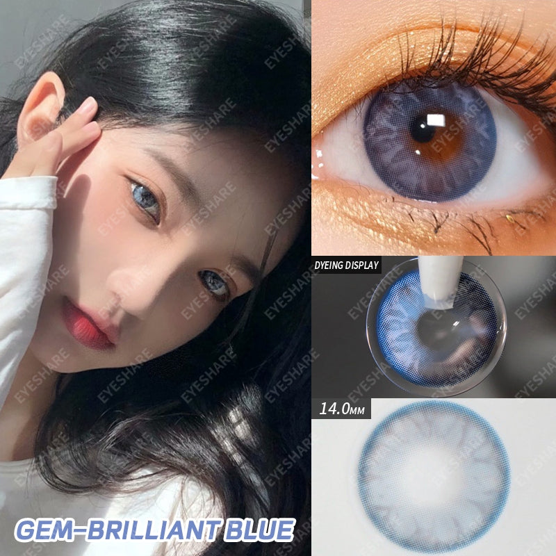 Eyeshare Softlens Blue 1Pasang 14.0mm-14.5mm Lensa Kontak Warna Normal Softlen