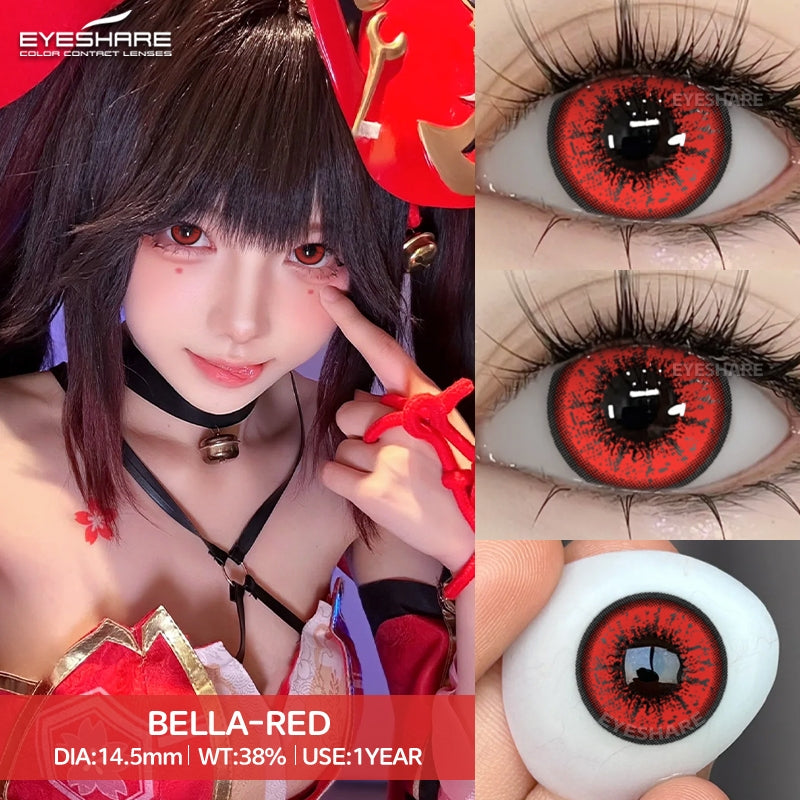 Eyeshare Softlens 1Pasang Bella Yellow 14.5mm Big Eye Cosplay Lensa Kontak Softlens